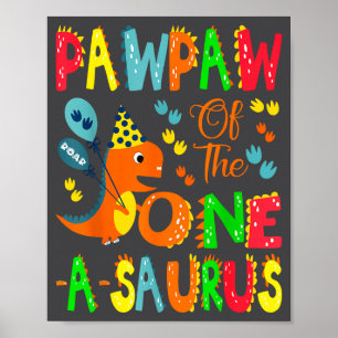 Poster Papa du garçon du One-a-saurus 1er anniversaire Di