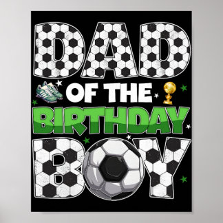 Poster Papa du garçon qui fête son anniversaire Match de 