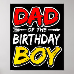 Poster Papa du garçon qui fête son anniversaire tenue de