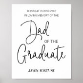 Poster Papa du Graduate Memorial Réservé Siège (Devant)