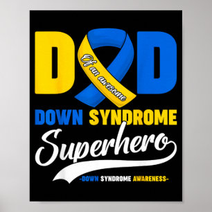 Poster Papa d'un fils super-héros syndrome de Down génial