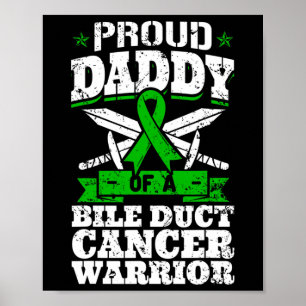 Poster Papa d'un guerrier du cancer des voies biliaires S