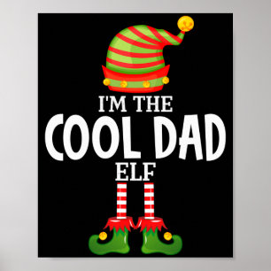 Poster Papa elf cool Noël pyjama assorti