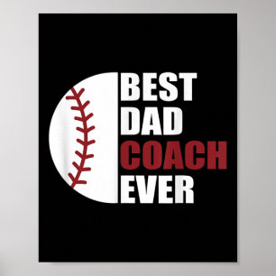Poster Papa Entraîneur Fête des pères De Baseball Ever Ba