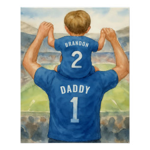 Poster Papa et son jumelage Jerseys Football Papa