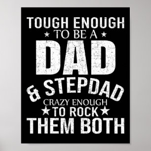 Poster Papa Et Stepdad Fête des pères Stepdad Step Papa