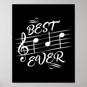 Poster Papa Ever Notes musicales Fête des pères musicienn