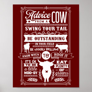 Poster Papa Farmer Obtient Des Conseils De Sa Vache