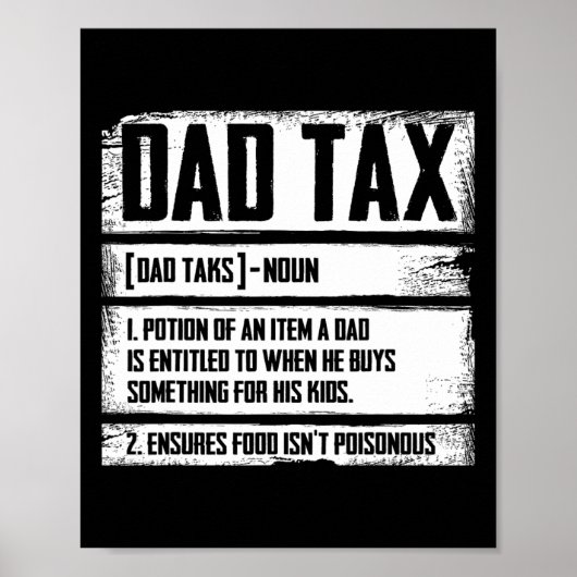 Poster Papa Fête des pères De Définition De L'Impôt Pour (Devant)