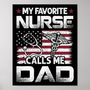 Poster Papa Fête des Pères Mon infirmière préférée m'appe