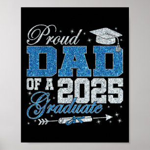 Poster Papa fier drôle d'un diplômé de 2025 Famille gradu