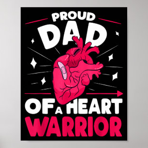 Poster Papa fier d'un guerrier du cœur Sensibilisation à