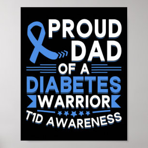 Poster Papa fier d'un guerrier du diabète T1d Sensibilisa