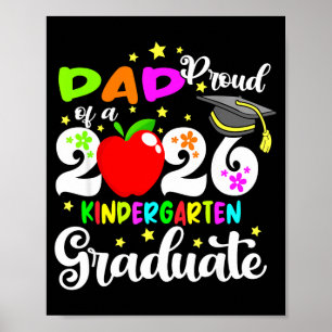 Poster Papa fier d'une mère diplômée de la maternelle en