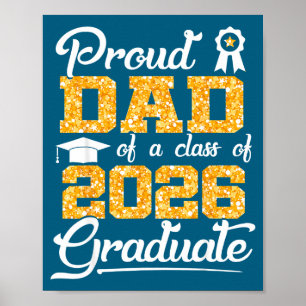 Poster Papa fier mignon Classe 2026 Senior