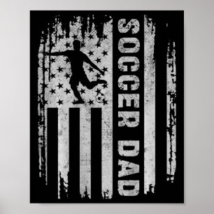 Poster Papa footballeur Drapeau américain Usa Sur Ck Papa