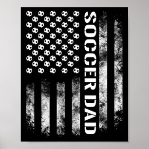 Poster Papa footballeur drôle drapeau Usa