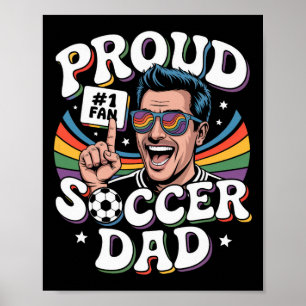 Poster Papa footballeur fier fan joyeux pour les pères _3