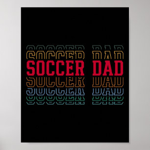 Poster Papa footballeur texte en couches drôle père entra