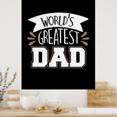 Poster Papa Gift le plus grand papa du monde (Cuisine)