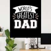 Poster Papa Gift le plus grand papa du monde (Bureau à domicile)