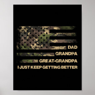 Poster Papa Grand Papi Grand Papi Camo Drapeau Pères Grou