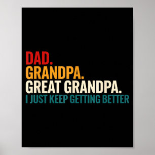 Poster Papa Grand-père Arrière-grand-père Citation drôle
