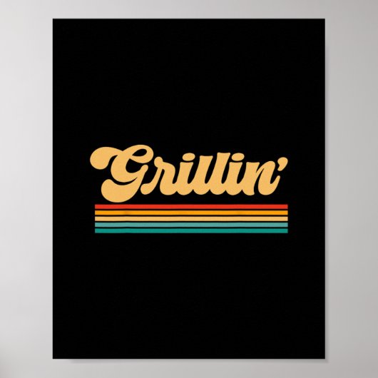 Poster Papa Grilling Barbecue Chef Cuisine (Devant)