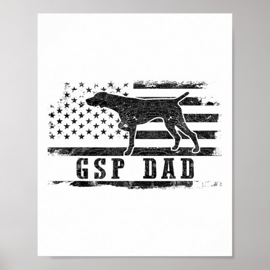 Poster Papa Gsp Usa Drapeau Américain Pointer Allemand à (Devant)