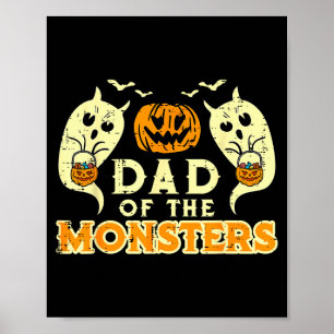 Poster Papa Halloween des monstres Costume de famille drô