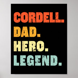 Poster Papa Hero Legend Personnalisé Nom Pères D