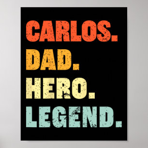 Poster Papa Hero Legend Personnalisé Nom Pères D