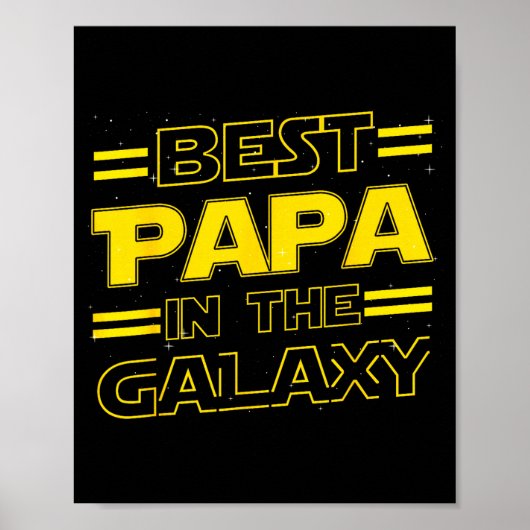 Poster Papa In The Galaxy Funny Fathers Day Gift For Men  (Devant)