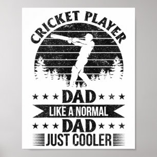 Poster Papa joueur de cricket comme un papa normal mais e