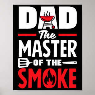 Poster Papa Le Maître De La Fête des pères Fumée Bbq