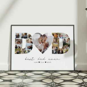 Poster Papa Lettre Cutout 23 Photo Collage Cadeau pour le