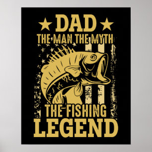 Poster Papa - L'Homme, Le Mythe, La Légende De La Pêche