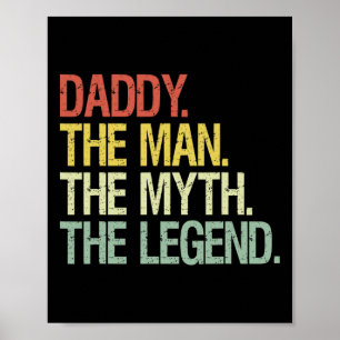 Poster Papa L'Homme Le Mythe La Légende Les Pères Cadeau