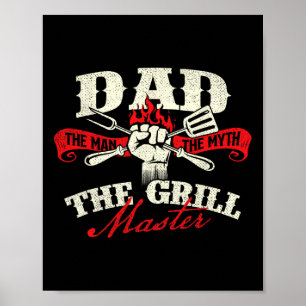 Poster Papa L'Homme Le Mythe Le Grill Master - Grill Bbq