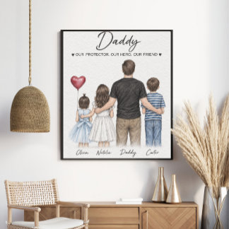 Poster Papa notre protecteur notre héros notre ami