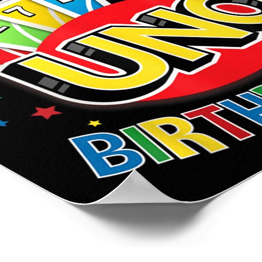 Poster Papa Of The Birthday Boy Uno Game B day Family Par (Coin)