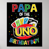 Poster Papa Of The Birthday Boy Uno Game B day Family Par (Devant)