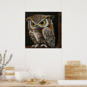Poster Papa Owl, Bird Wise Feathes (Cuisine)