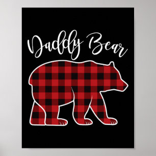 Poster Papa Papa Ours Pyjama Rouge Buffalo Noël Famille C
