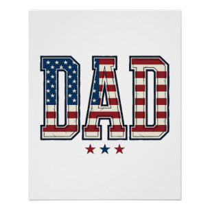 Poster Papa patriote Drapeau américain Design vectoriel v