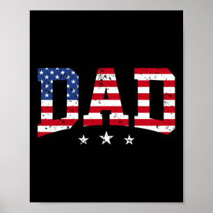 Poster Papa patriotique américain Fête des pères Drapeau 