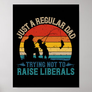 Poster Papa Pêcheur Régulier Vintage Essayant De Ne Pas É