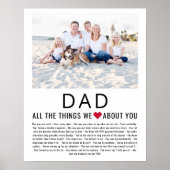 Poster Papa Photo Choses Que Nous Aimons De Votre Fête de (Devant)