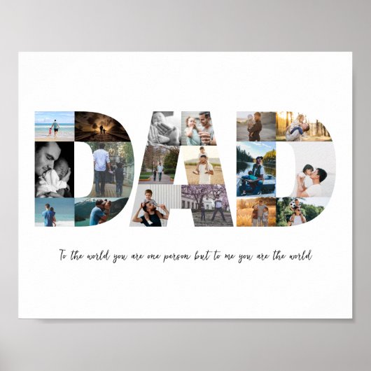 Poster Papa Photo Collage 18 Photos (Devant)