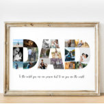Poster Papa Photo Collage 18 Photos<br><div class="desc">Ceci est un collage photo qui épelle le mot DAD avec un message personnalisé. Il peut accueillir 18 images au total. C’est le cadeau parfait pour papa pour le jour du père,  son anniversaire ou Noël.</div>